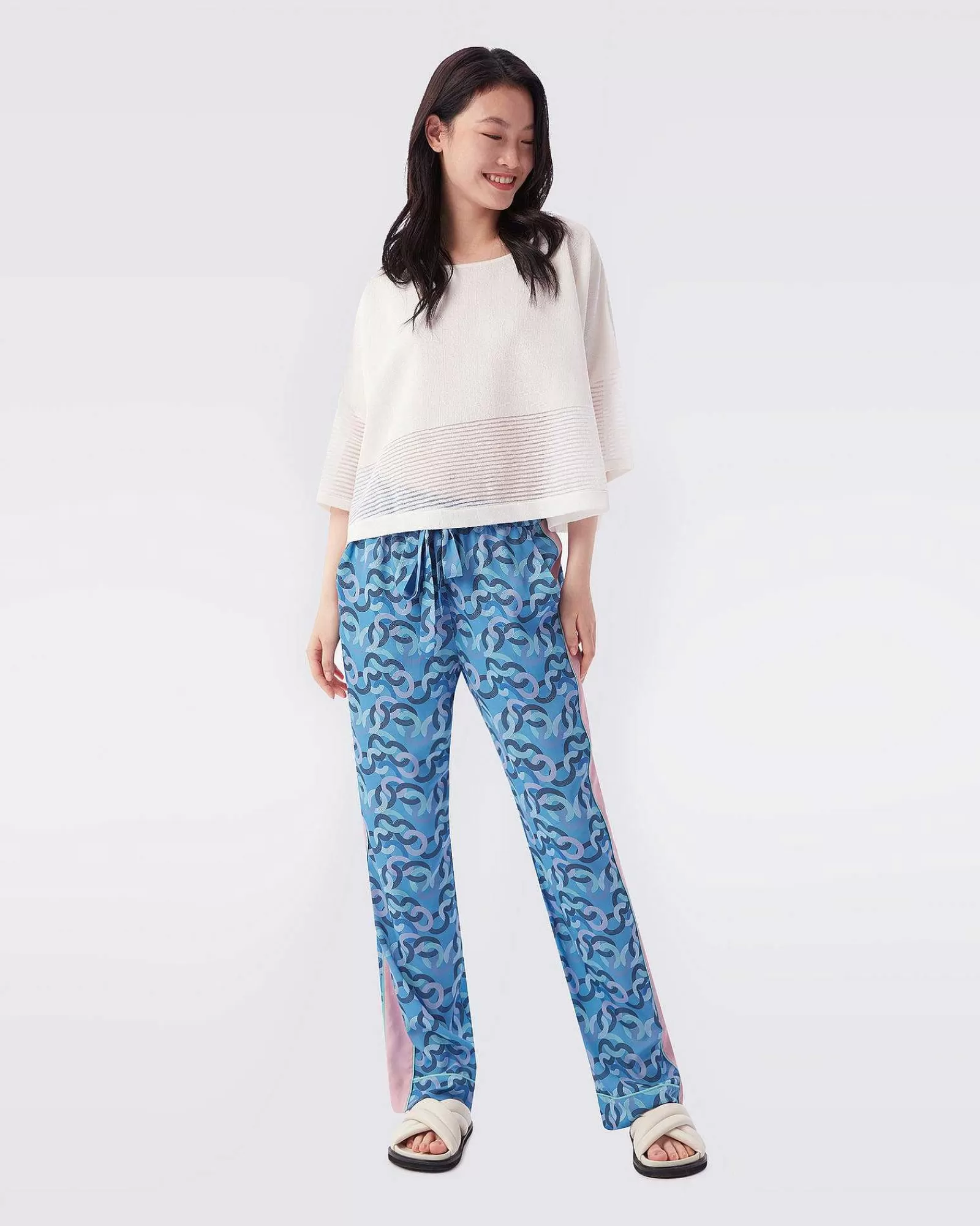 Diane von Furstenberg Alles Trennt Sich^Cinzia-Hose Aus Weichem Krepp Mit Kordelzug