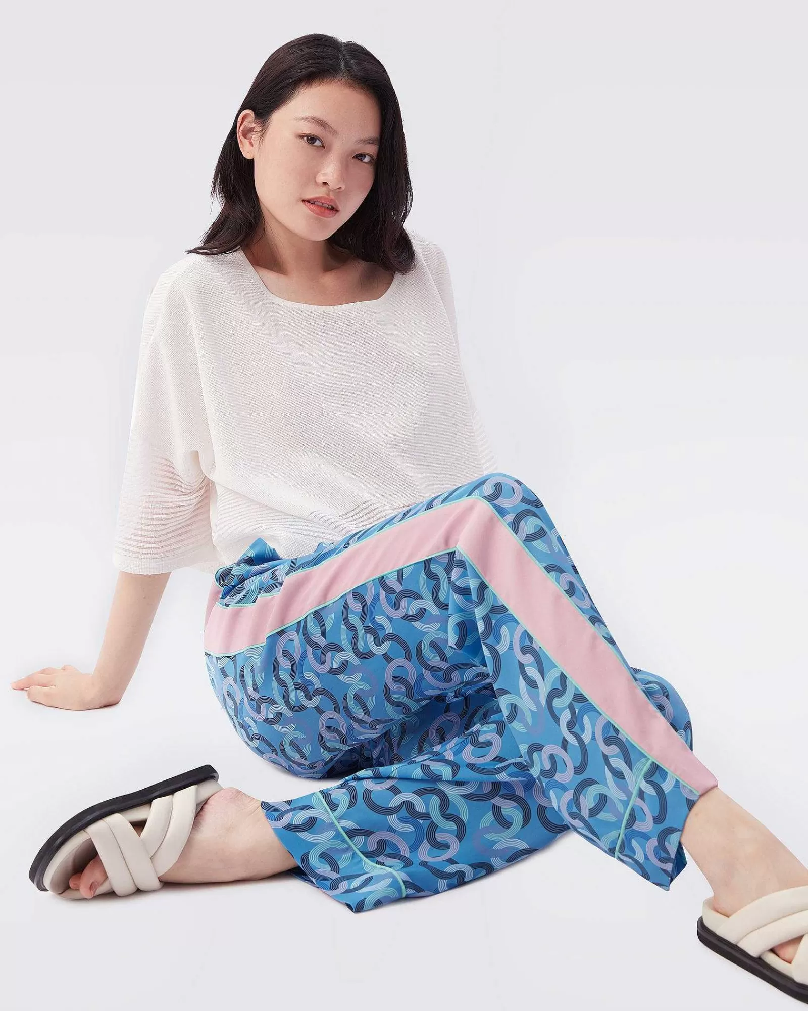 Diane von Furstenberg Alles Trennt Sich^Cinzia-Hose Aus Weichem Krepp Mit Kordelzug