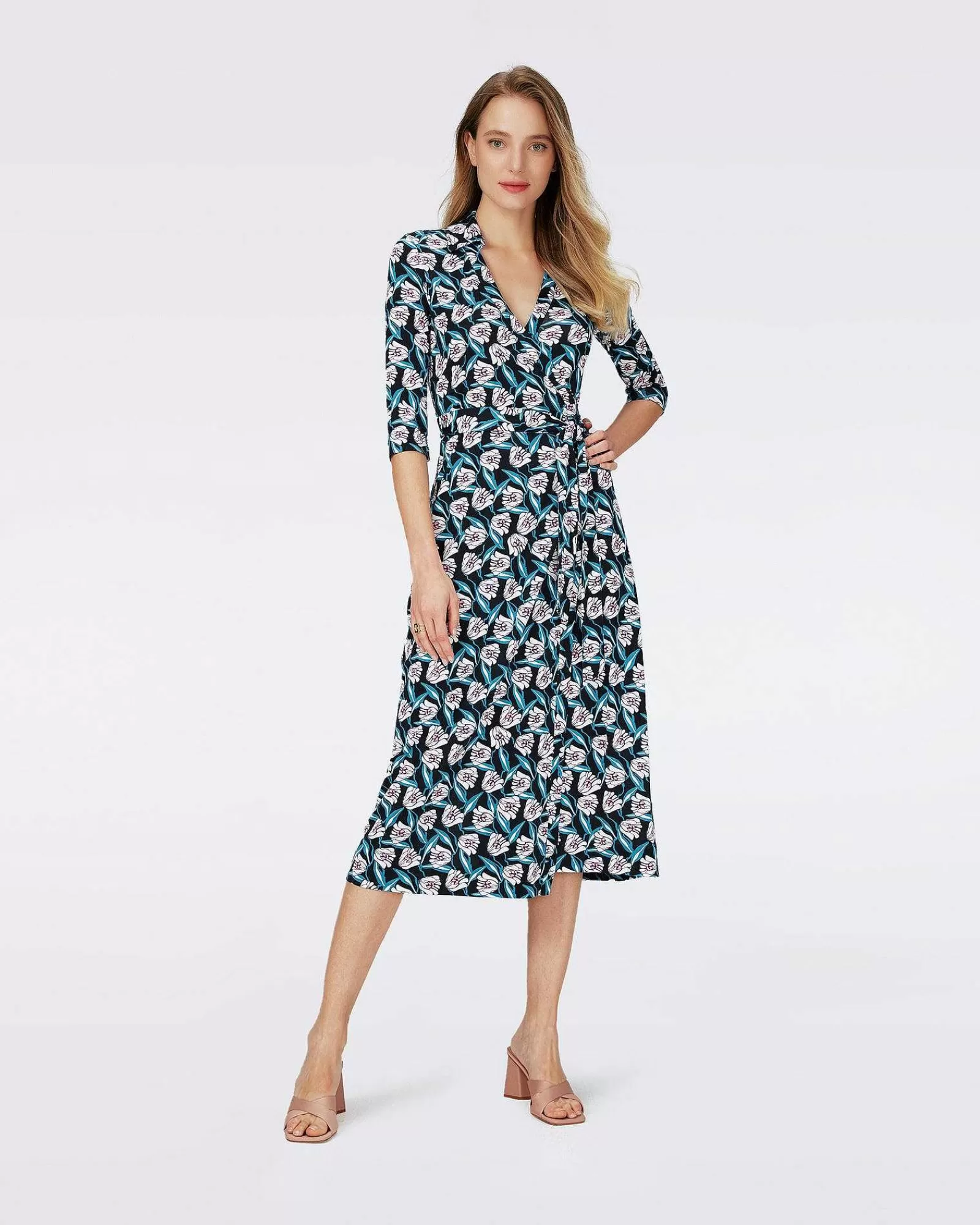 Diane von Furstenberg Midi-Kleider^Dvf Abigail Midikleid In Fortune Vine Elfenbein