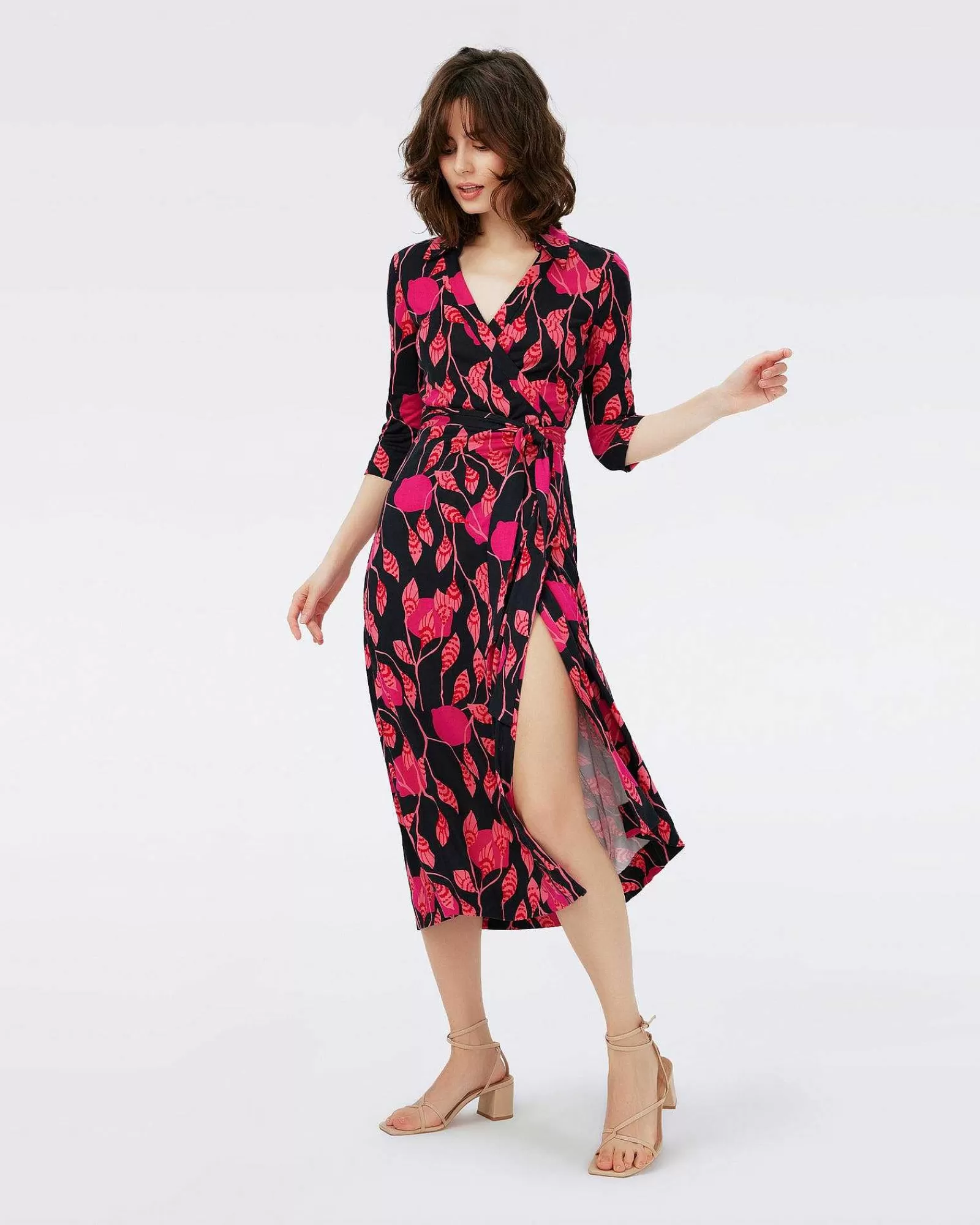 Diane von Furstenberg Midi-Kleider^Dvf Abigail Midikleid In Laternenblattern Posion Pk Lg