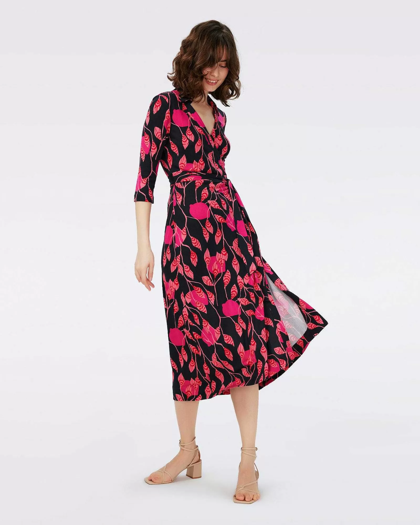 Diane von Furstenberg Midi-Kleider^Dvf Abigail Midikleid In Laternenblattern Posion Pk Lg