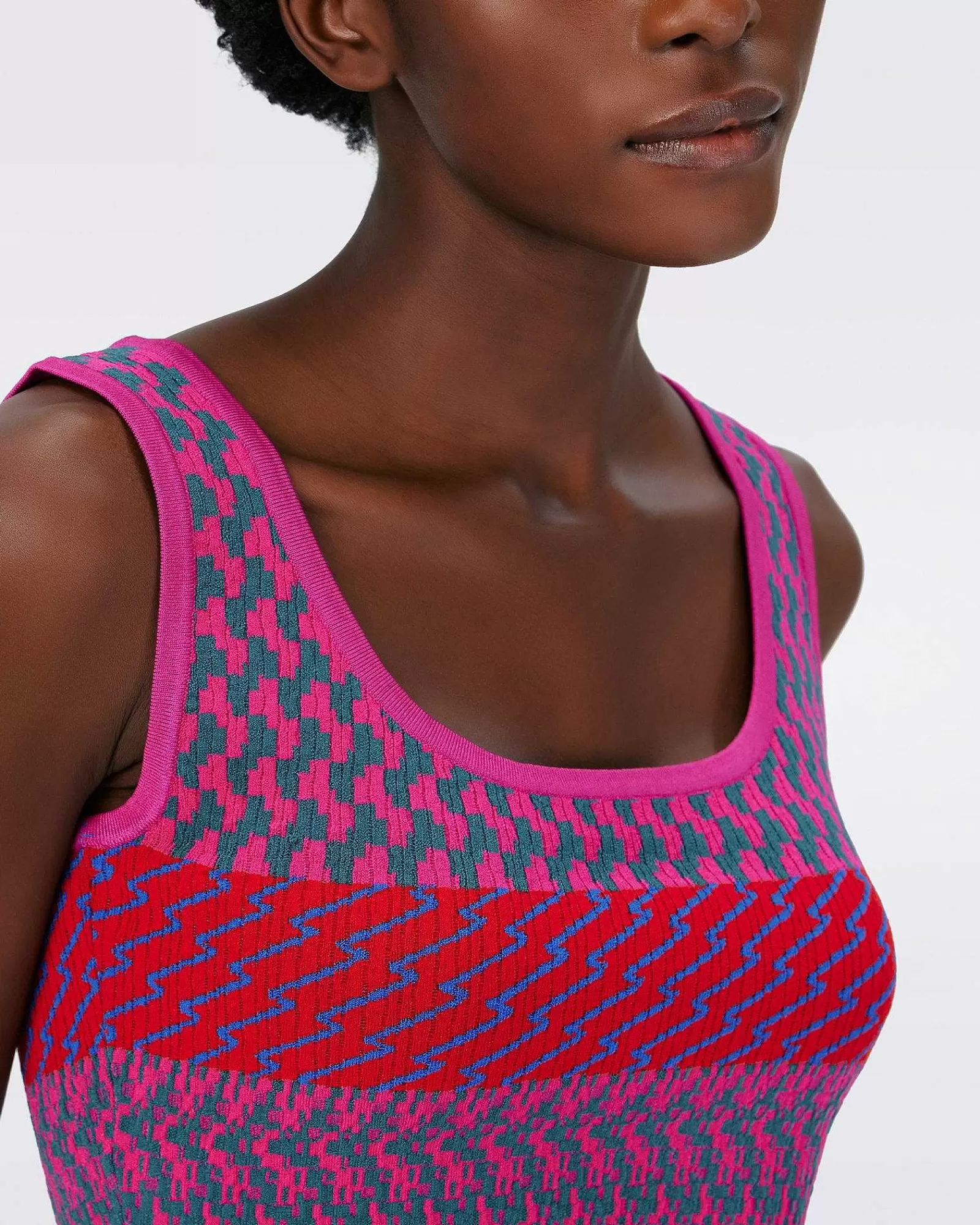 Diane von Furstenberg Alles Trennt Sich^Dvf Arpita Top In Mehrfarbigen Zickzackstreifen Pk/Bu