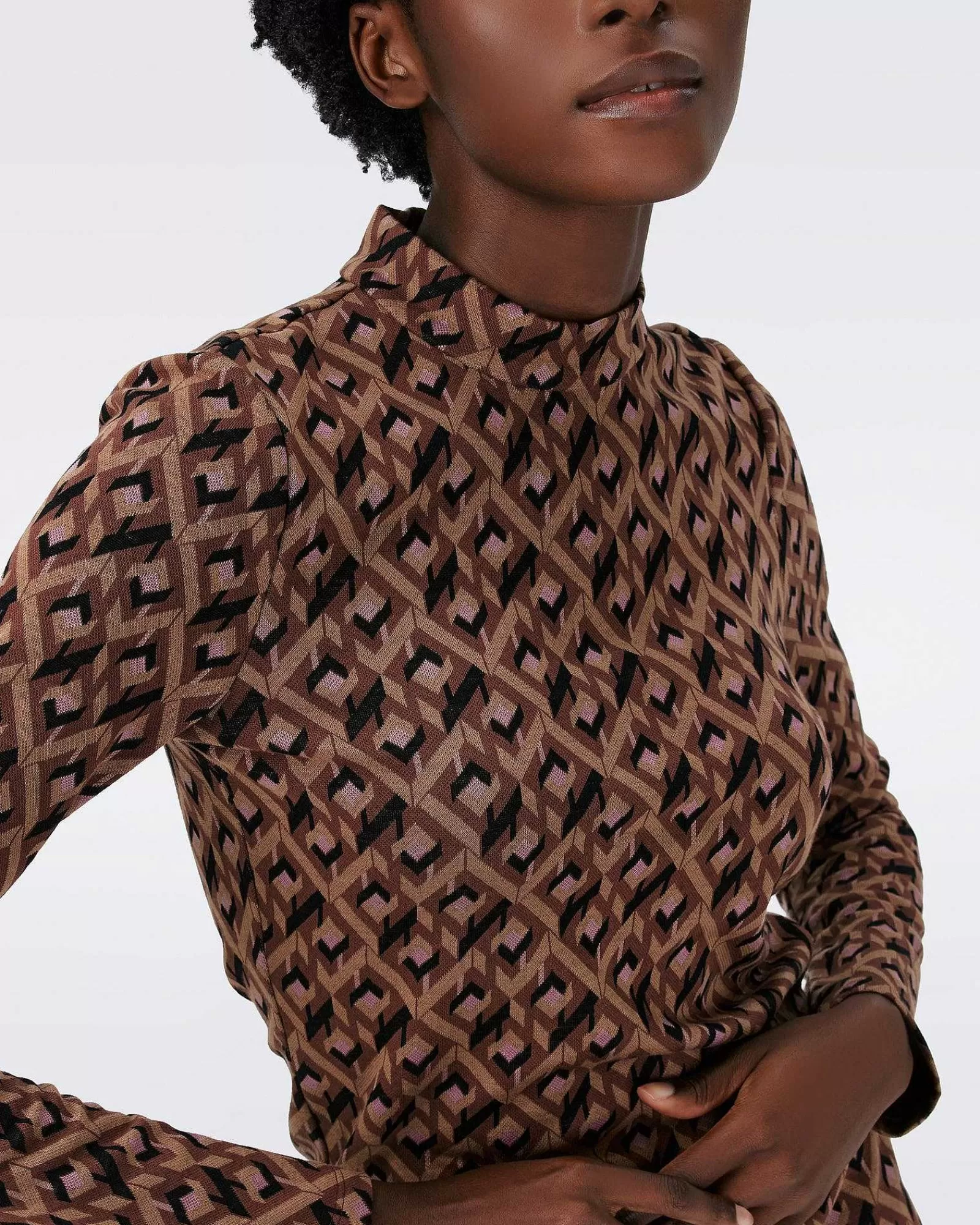 Diane von Furstenberg Alles Trennt Sich^Dvf Birdie Top In Tarot Maze Blk Coffee