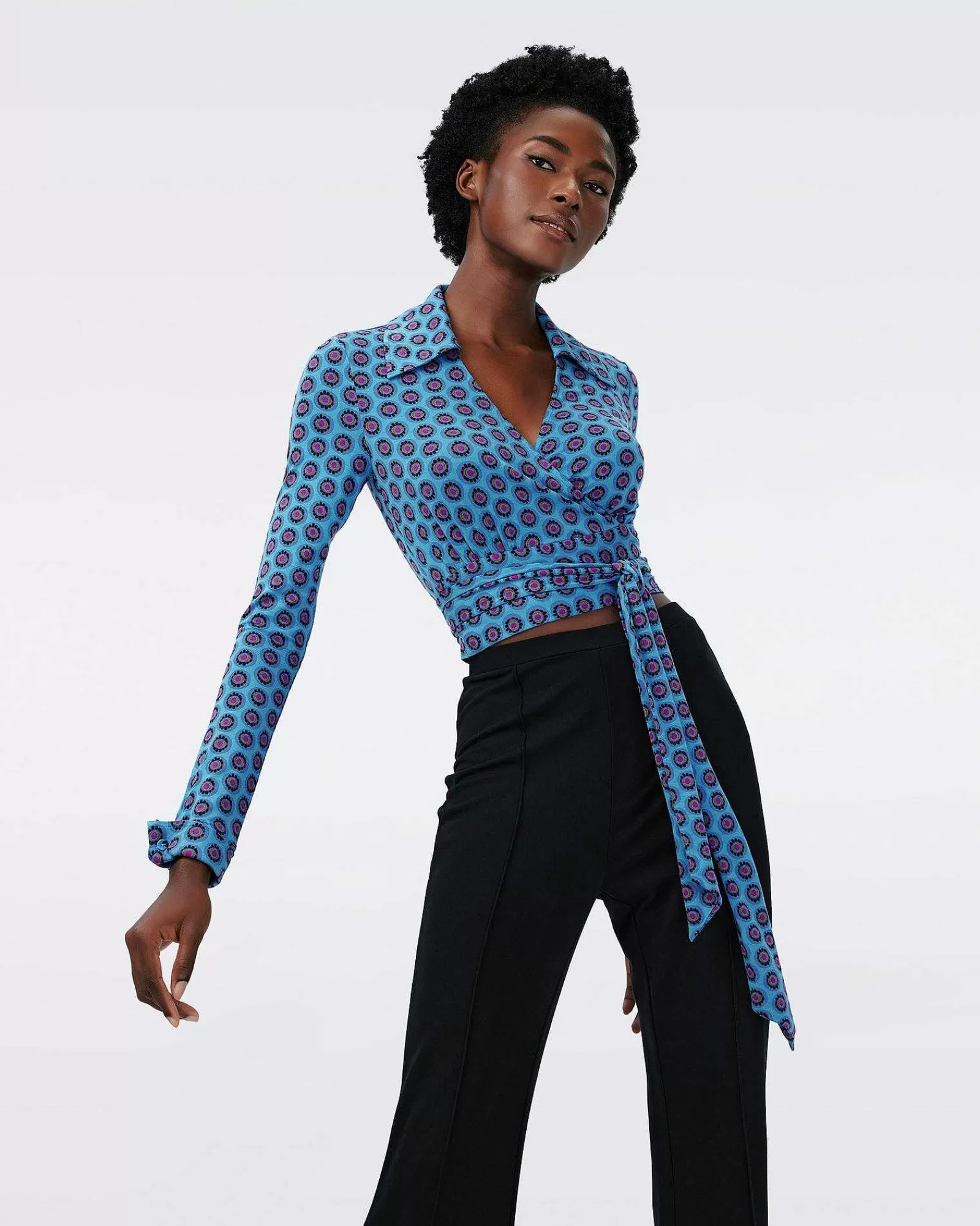 Diane von Furstenberg Alles Trennt Sich^Dvf Bobbie-Oberteil Mit Blumenbindung, Barrier Reef