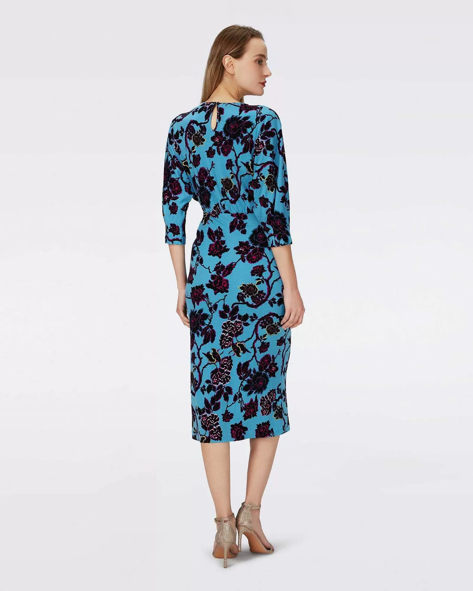 Diane von Furstenberg Midi-Kleider^Dvf Chrisey Kleid In China Vine Barrier Reef Lg