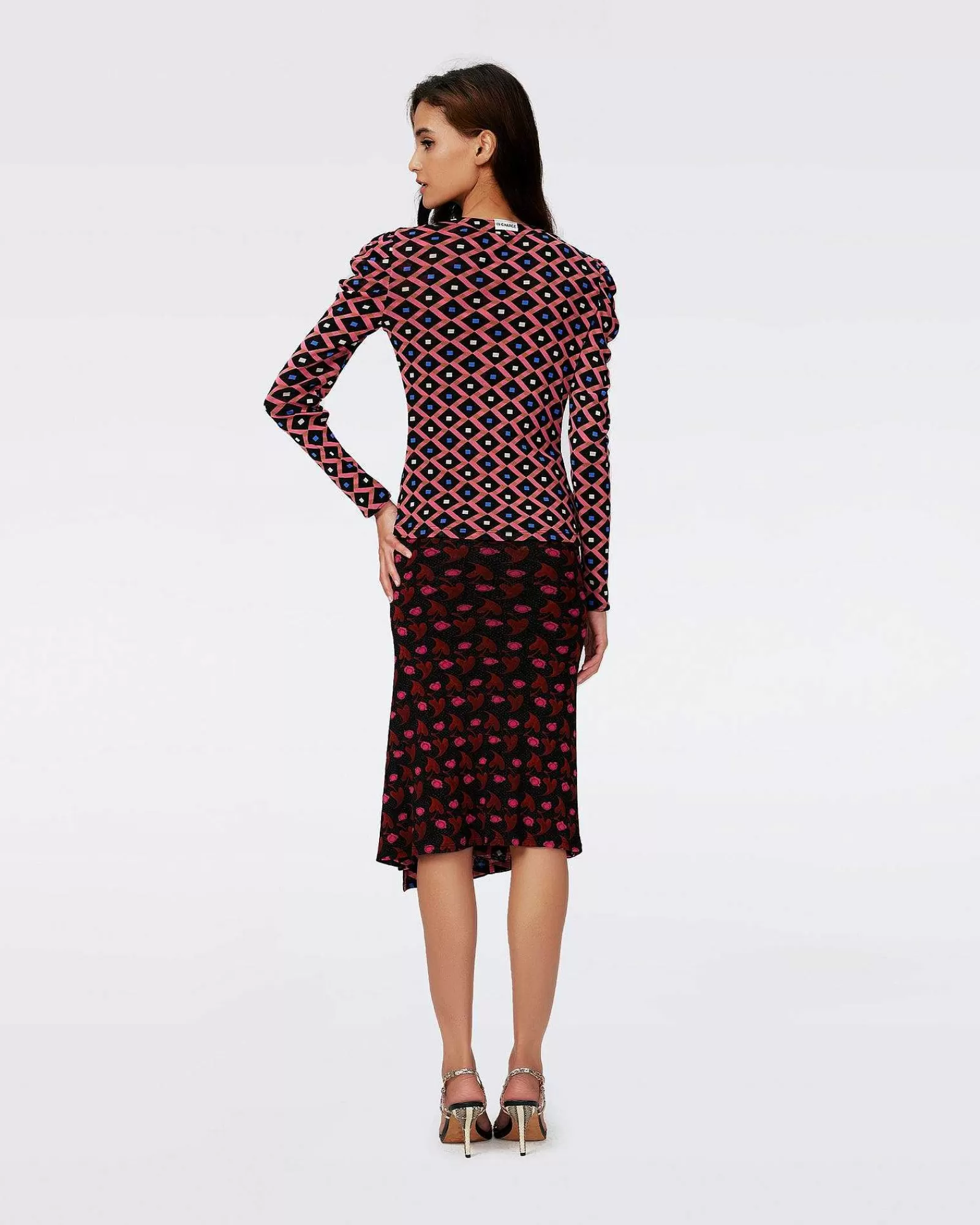 Diane von Furstenberg Alles Trennt Sich^Dvf Dariella Reversible Rock In Heart Leaves Blk/Dia Cubes Pk