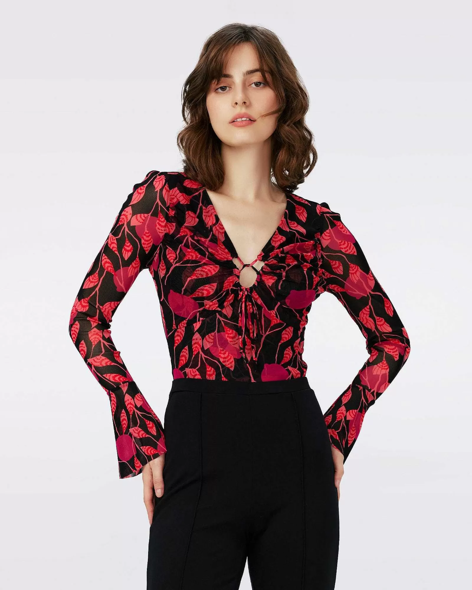 Diane von Furstenberg Alles Trennt Sich^Dvf Lyric Body In Lantern Leaves Posion Pk Lg