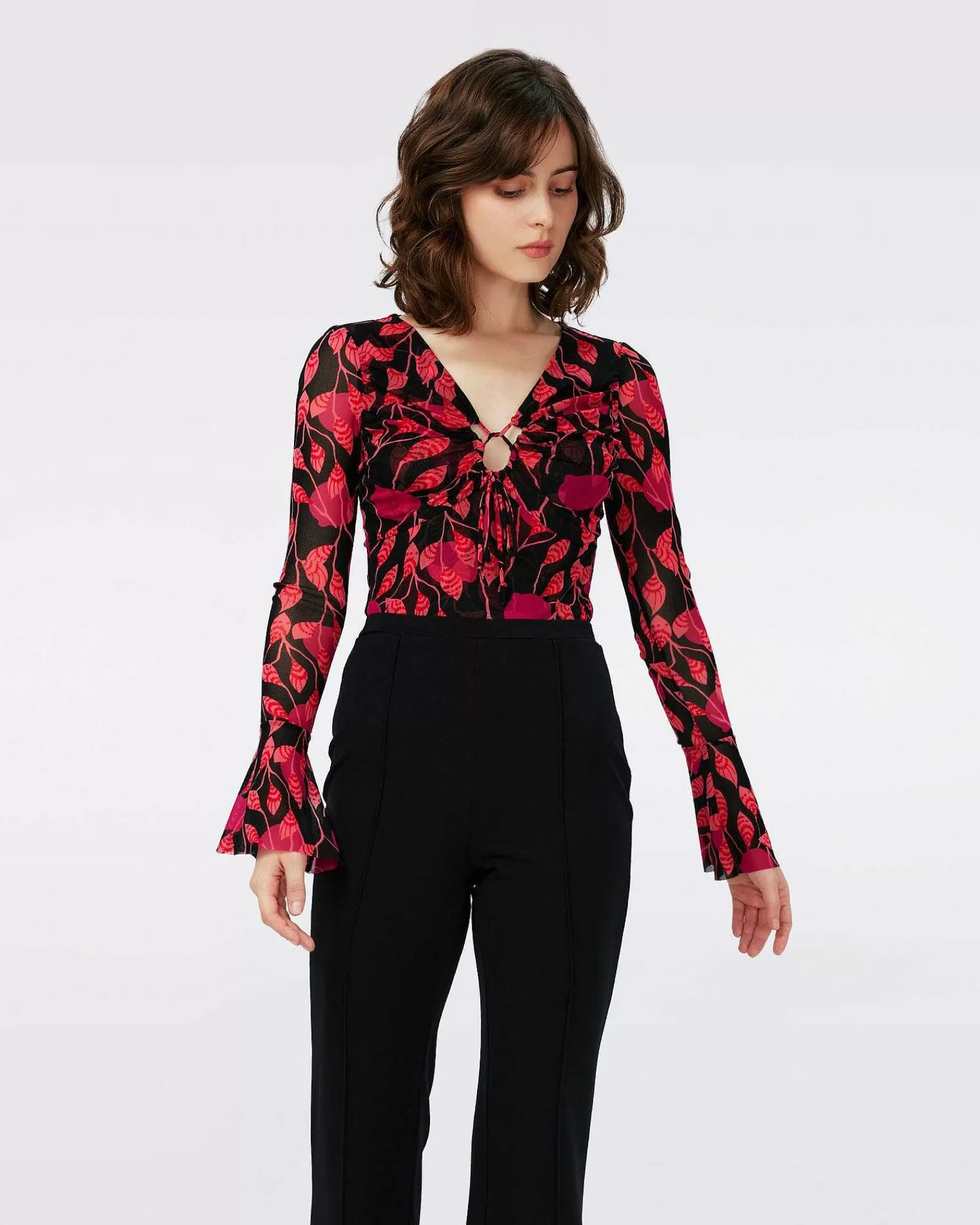Diane von Furstenberg Alles Trennt Sich^Dvf Lyric Body In Lantern Leaves Posion Pk Lg