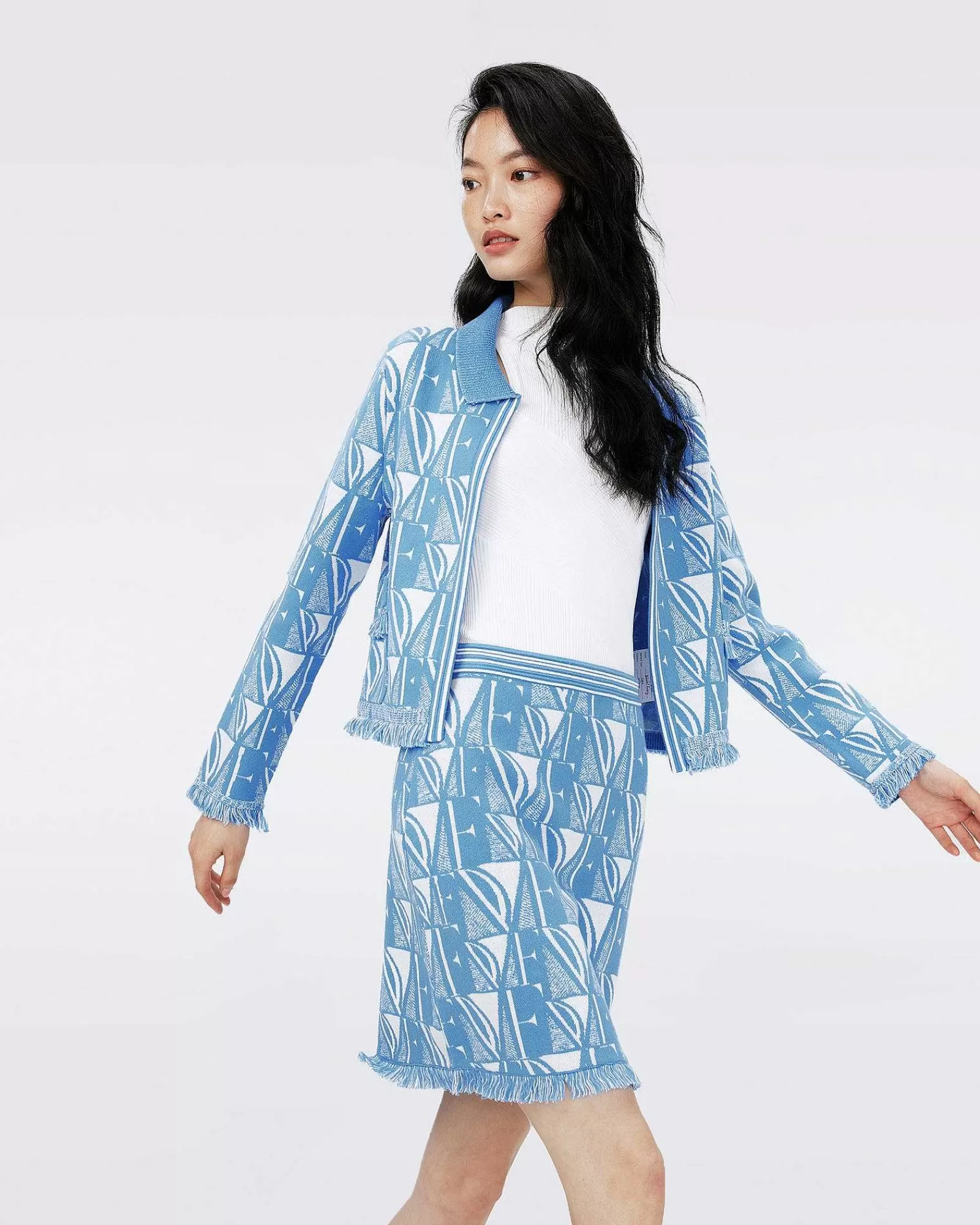 Diane von Furstenberg Alles Trennt Sich^Dvf Morgaine-Cardigan In Blau Mit Dvf-Logo