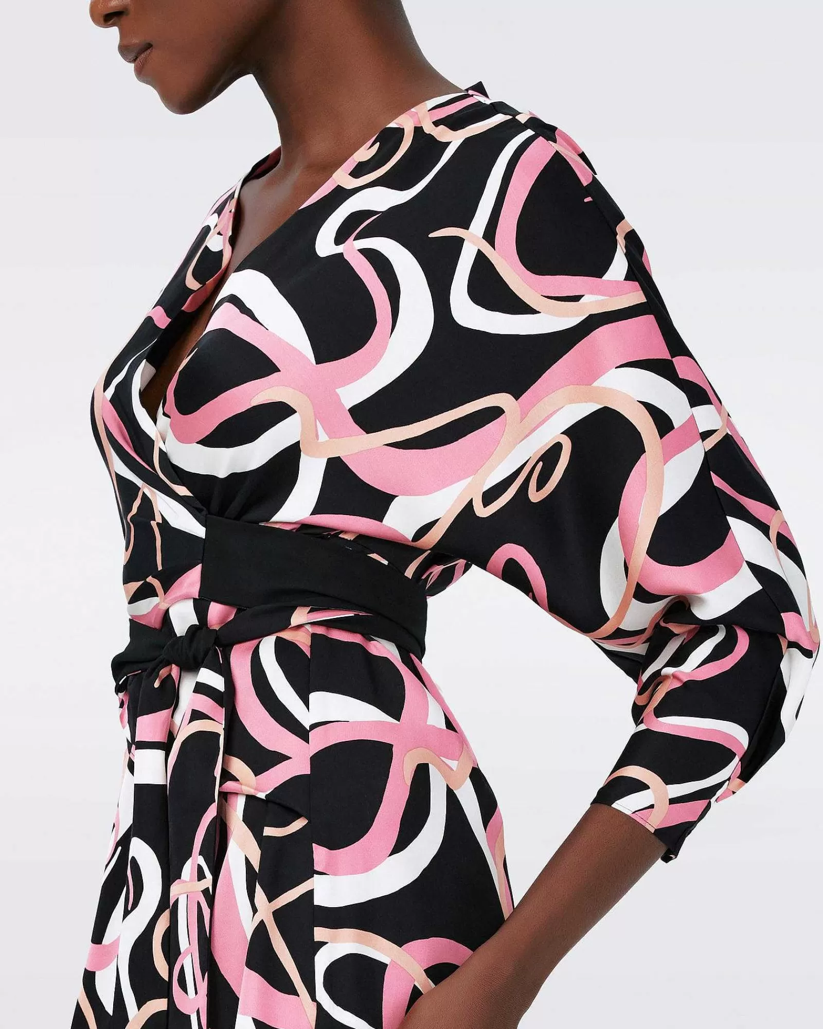 Diane von Furstenberg Knielange Kleider^Mikah Faux-Wickelkleid