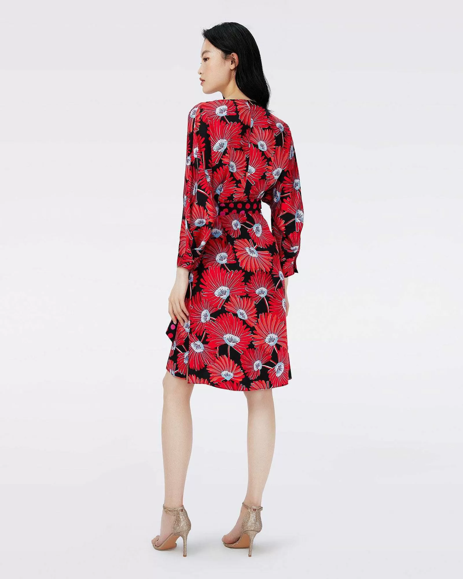 Diane von Furstenberg Knielange Kleider^Mikah Faux-Wickelkleid