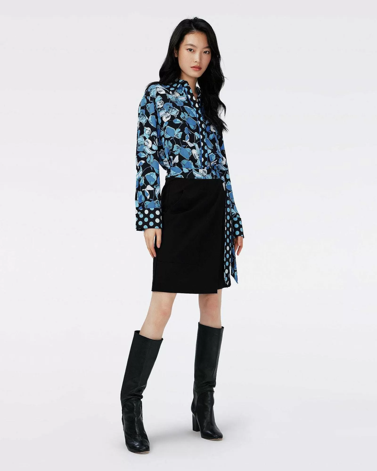Diane von Furstenberg Knielange Kleider^Olia Wickelkleid