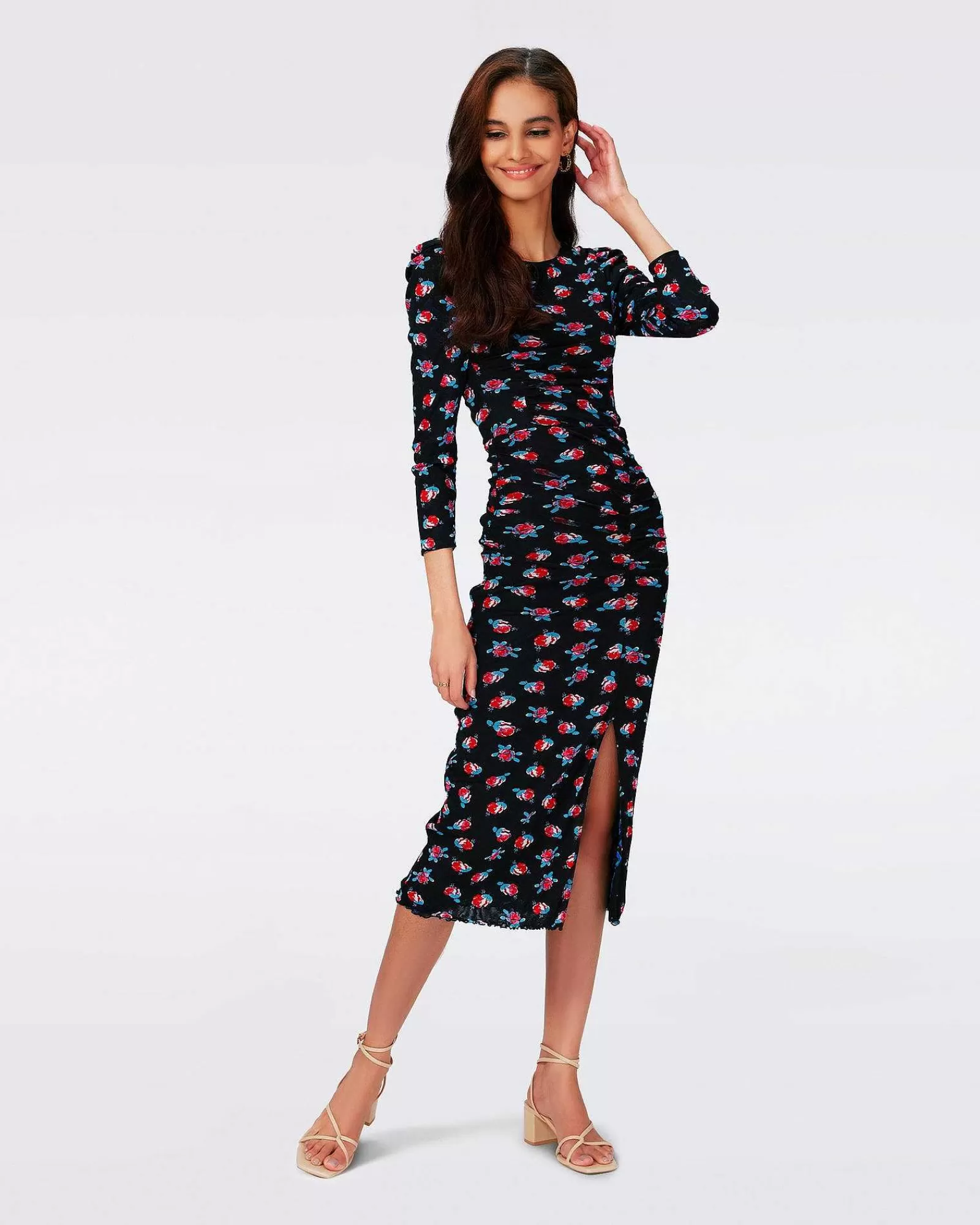 Diane von Furstenberg Midi-Kleider^Priyanka Wende-Netzkleid