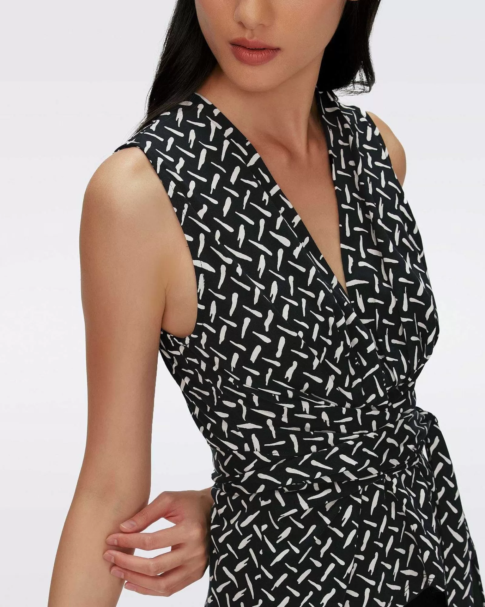 Diane von Furstenberg Schwarze Kleider^Rachael Top