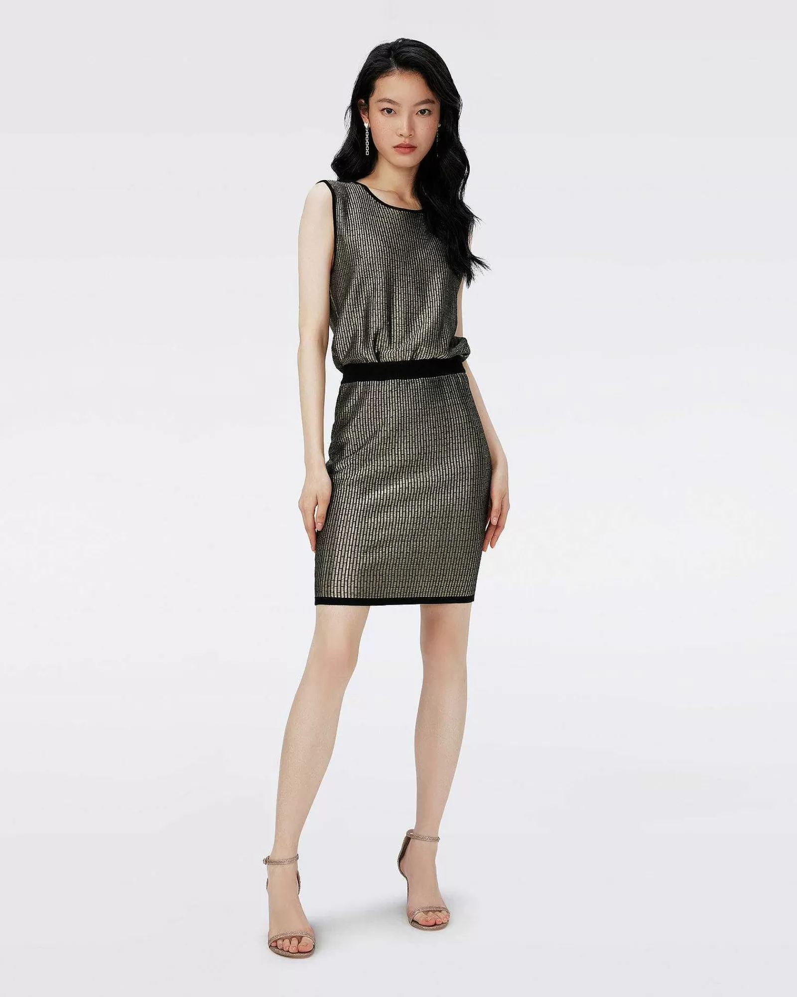 Diane von Furstenberg Kurze Kleider^Richie Metallic-Jacquard-Strickkleid