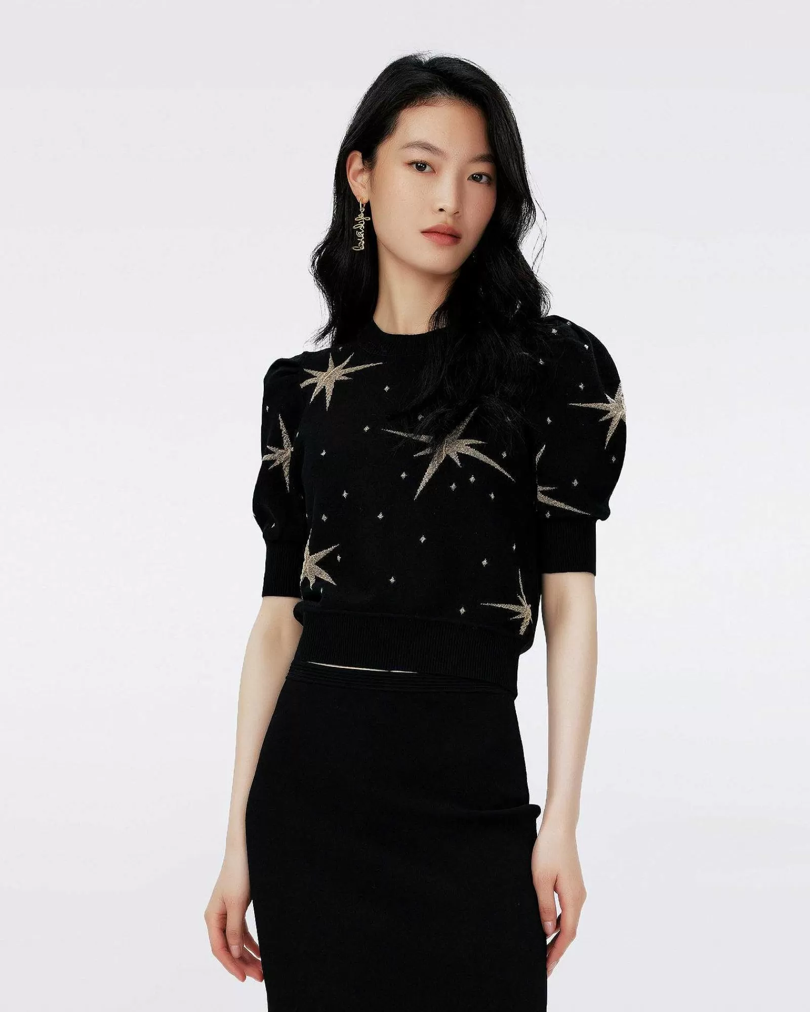 Diane von Furstenberg Schwarze Kleider^Willa-Jacquard-Strickpullover